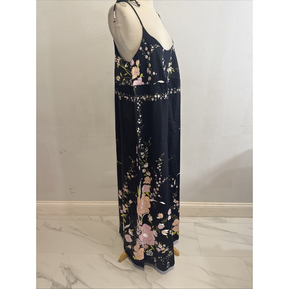Vtg‎ Dutchess Individually Yours Maxi Dress M Black Floral Babydoll Cottagecore - Picture 5 of 14